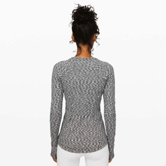 Lululemon Runderful Long Sleeve Spaced Out Space Dye Black White - Picture 3 of 11